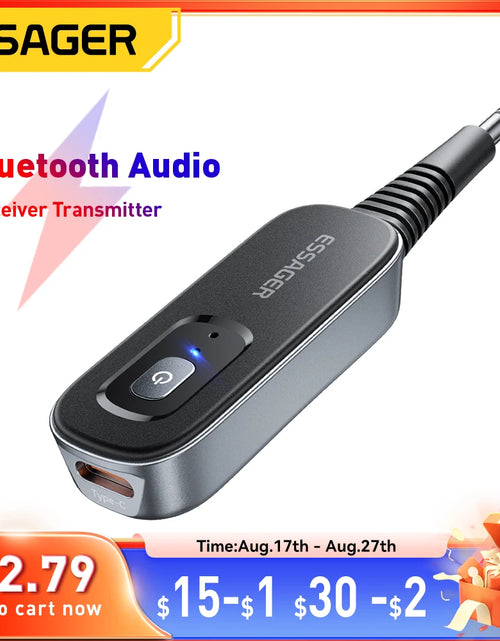 Load image into Gallery viewer, Bluetooth 5.1 Audio Receiver Transmitter 3.5MM 3.5 AUX with Mic Stereo Music Wireless Adapter for PC TV Car Speakers
