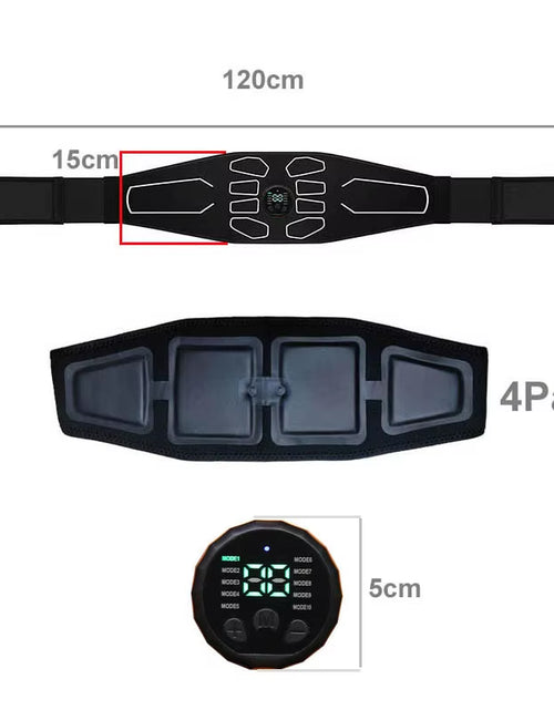 Load image into Gallery viewer, EMS Abdominal Toning Belt Electric Muscle Stimulation Muscle Toner Portable Fitness Massager Waist Trainer Body Slimming Shaping

