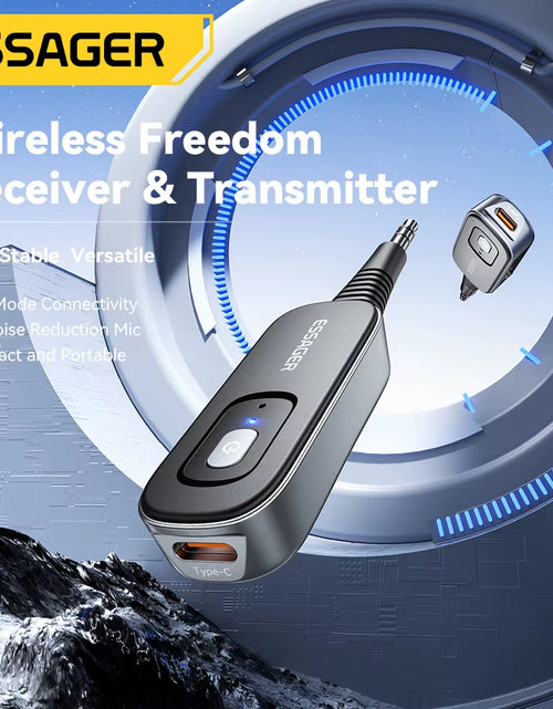 Load image into Gallery viewer, Bluetooth 5.1 Audio Receiver Transmitter 3.5MM 3.5 AUX with Mic Stereo Music Wireless Adapter for PC TV Car Speakers

