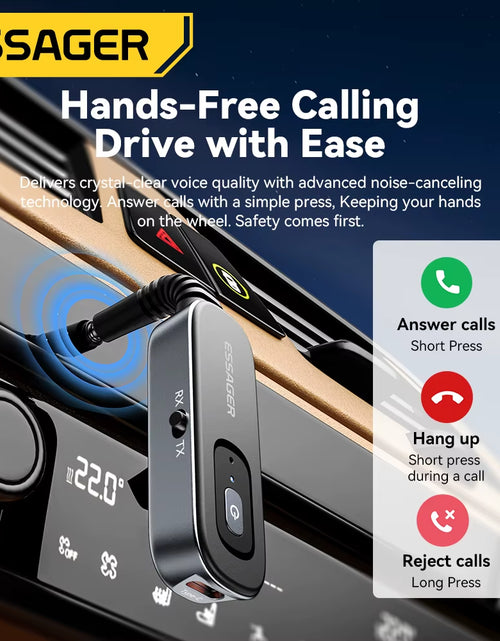 Load image into Gallery viewer, Bluetooth 5.1 Audio Receiver Transmitter 3.5MM 3.5 AUX with Mic Stereo Music Wireless Adapter for PC TV Car Speakers
