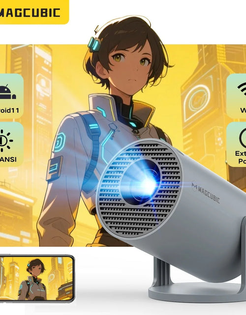 Load image into Gallery viewer, Projector 4K Android 11 HY300 Pro Wifi6 290ANSI Allwinner H713 BT5.0 1080P 1280*720P Cinema Outdoor Portable Projetor
