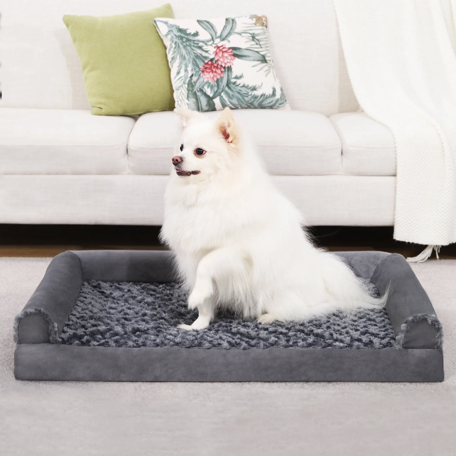 44" Orthopedic Pet Couch for Xxlarge Dogs Waterproof Dog Beds with Memory Foam and Washable Cover